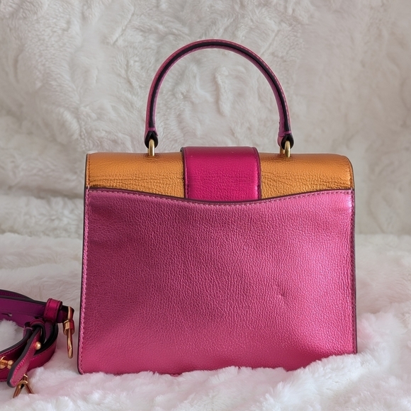 Kate Spade RARE Bijou Bag Pink & Orange Crossbody Top Handle Bag EUC - Picture 7 of 13